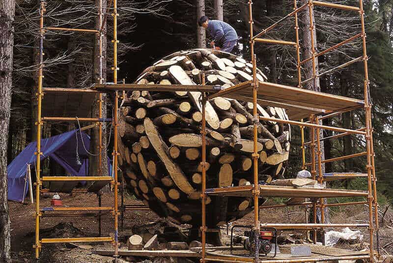 giant wooden spheres lee jae hyo sculptures 2