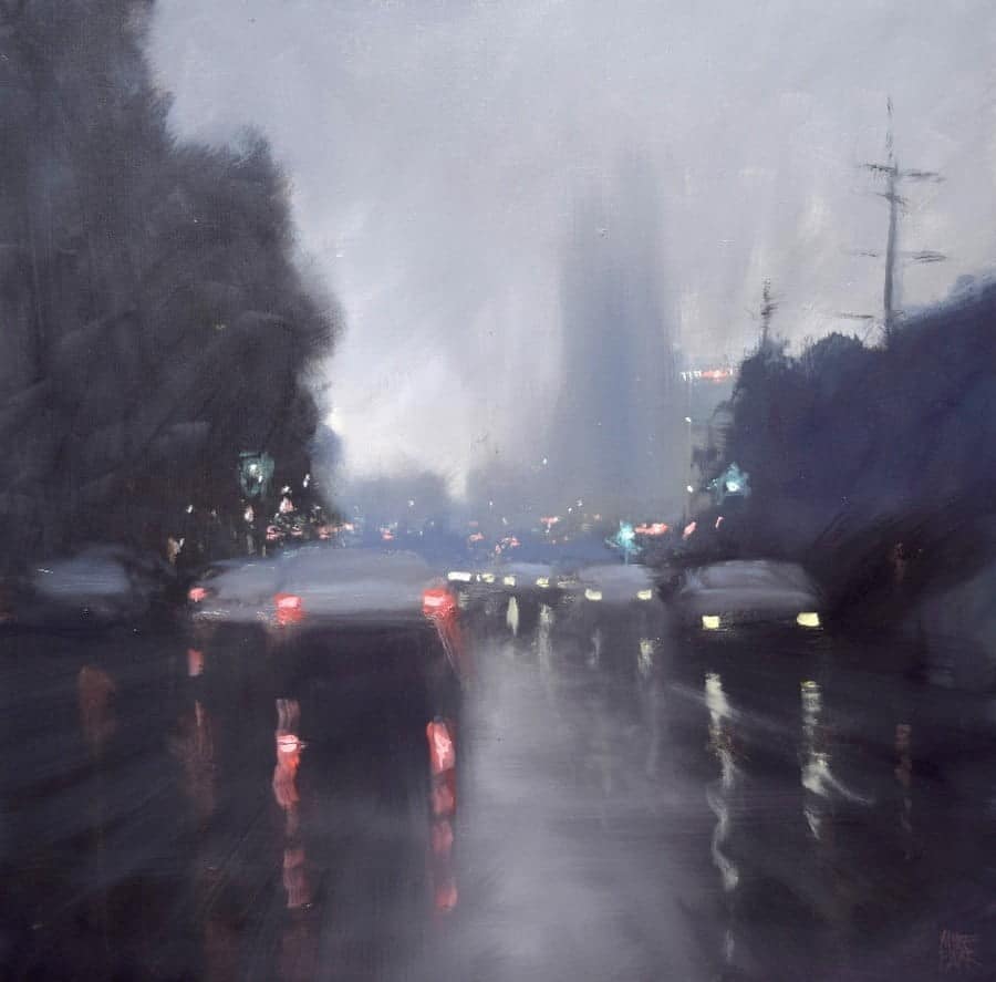 schilderij van een regenachtige dag