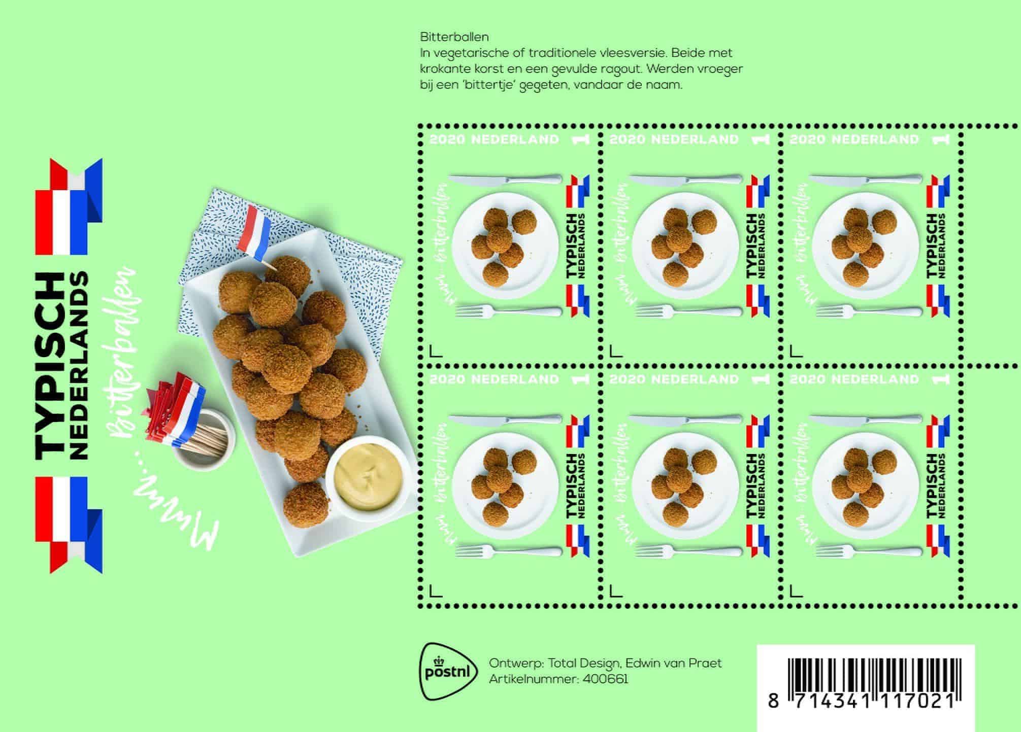bitterballen op een postzegel
