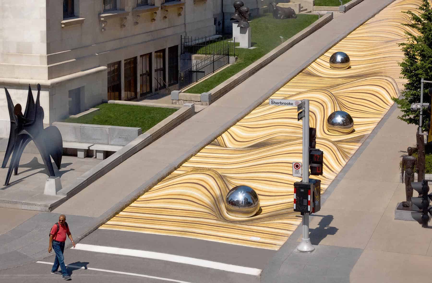 Moving Dunes, een optische illusie in de straten van Montreal
