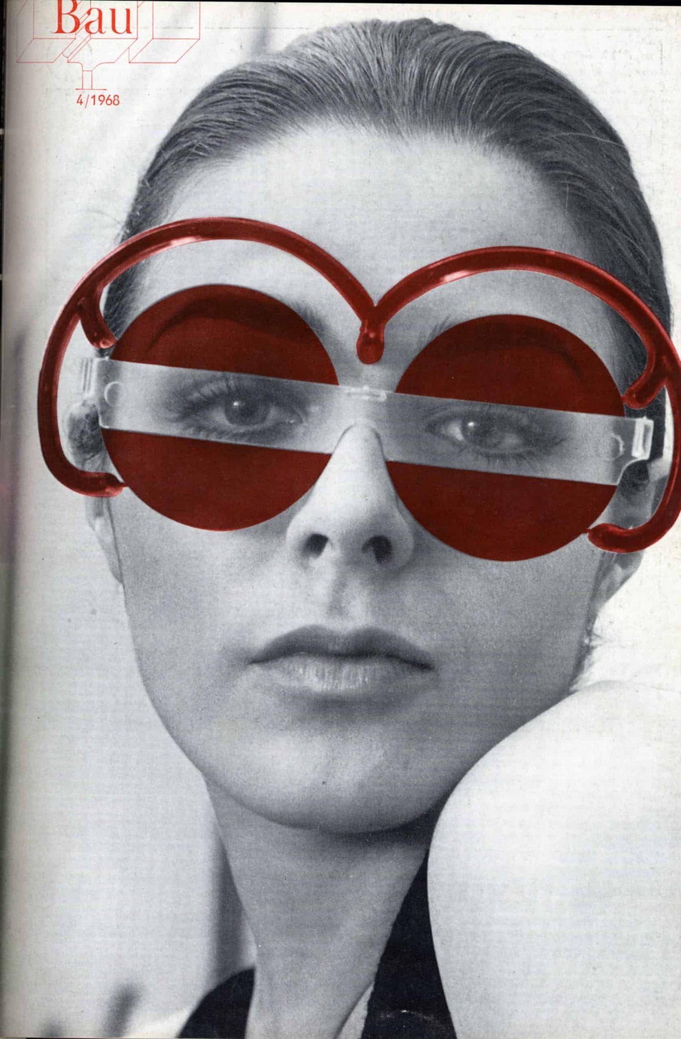 Omslag van het magazine 'Bau', 4/1968. Model met 'Austrian Glasses'. Ontworpen voor Austriennale - Oostenrijk op de 14e Triennale di Milano, 1968. Copyright: Privé archief Hollein