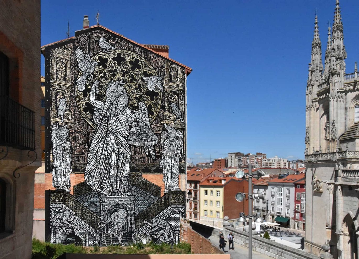 Stencilkunst van MonkeyBird in Burgos