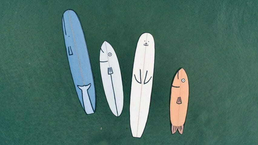 Vrolijke surfplanken van Jean Jullien
