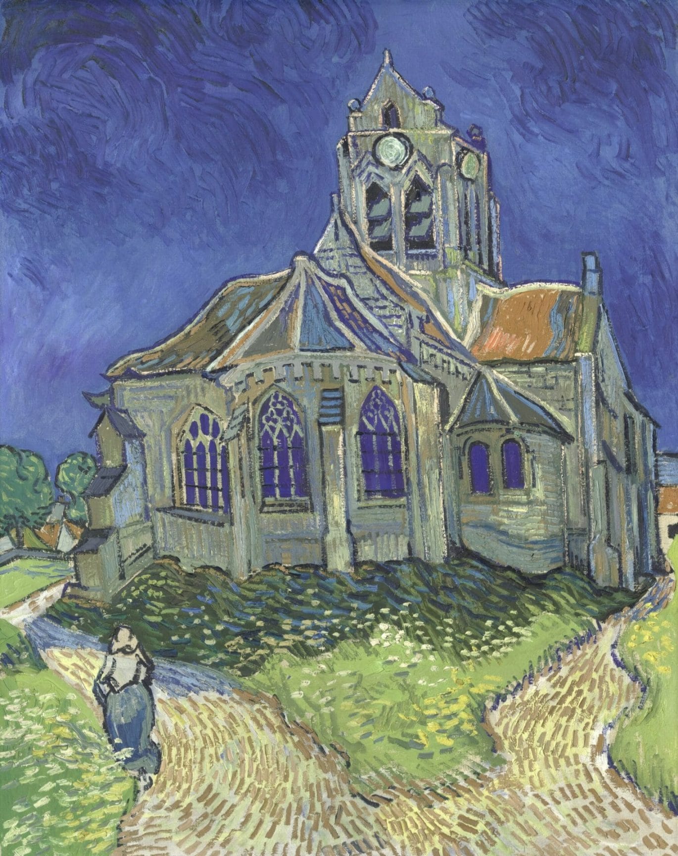 Vincent van Gogh, De kerk van Auvers-sur-Oise, 1890, olieverf op doek, 93 x 74,5 cm, Musée d’Orsay, Parijs