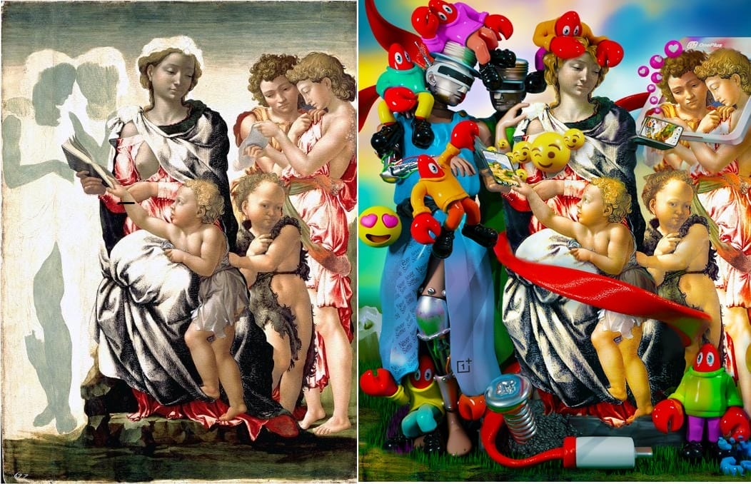 Popkunstenaar Philip Colbert maakt onvoltooid kunstwerk van Michelangelo af met behulp van OnePlus Open