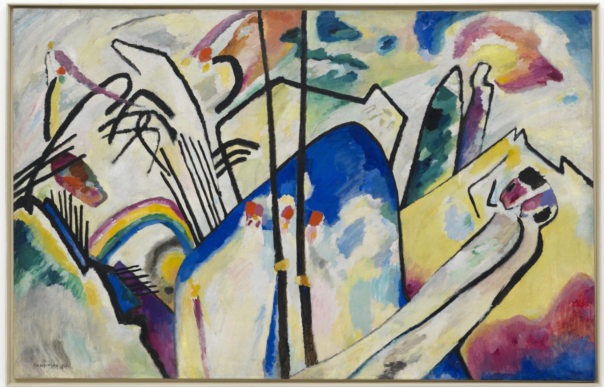 Wassily Kandinsky, Compositie IV, 1911, olietempera op doek, 159,5 x 250,5 cm, Noordrijn-Westfalen Kunstcollectie, Düsseldorf, foto: Achim Kukulies