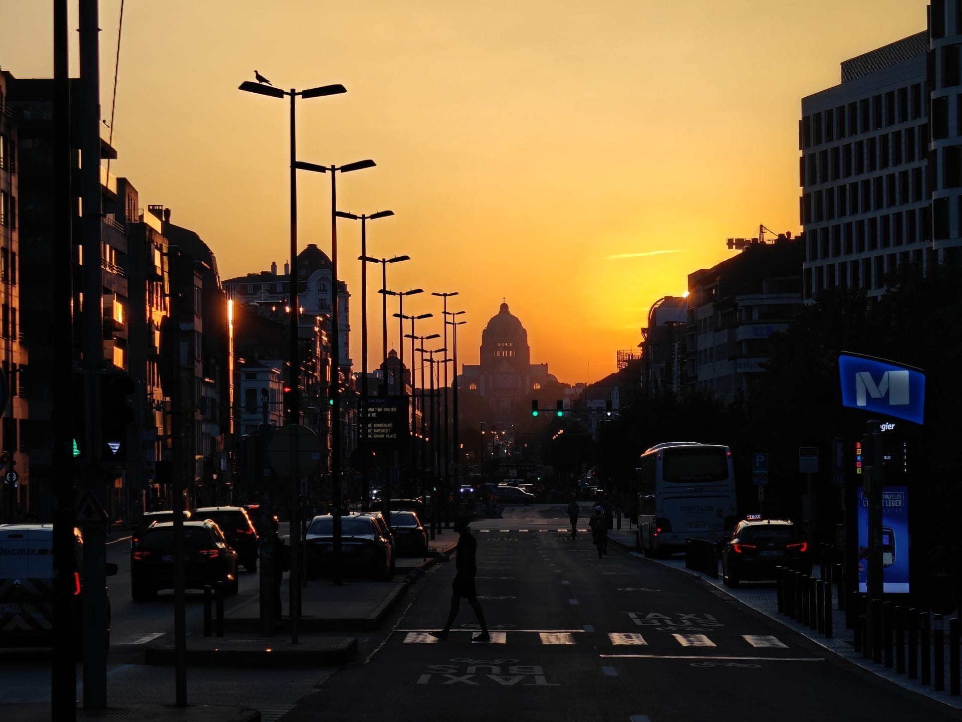 zonsondergang in Brussel