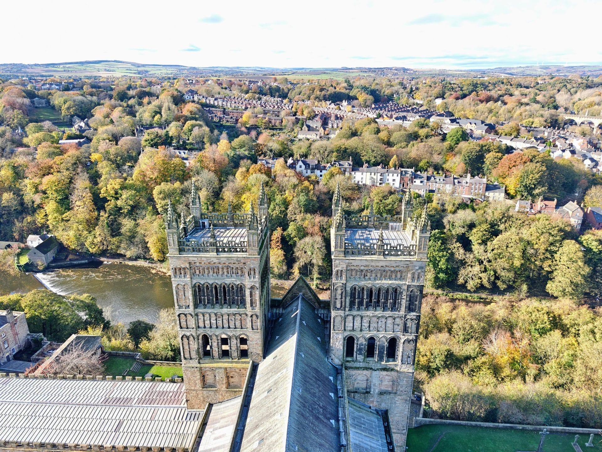 Uitzicht vanaf de toren van Durham Cathedral