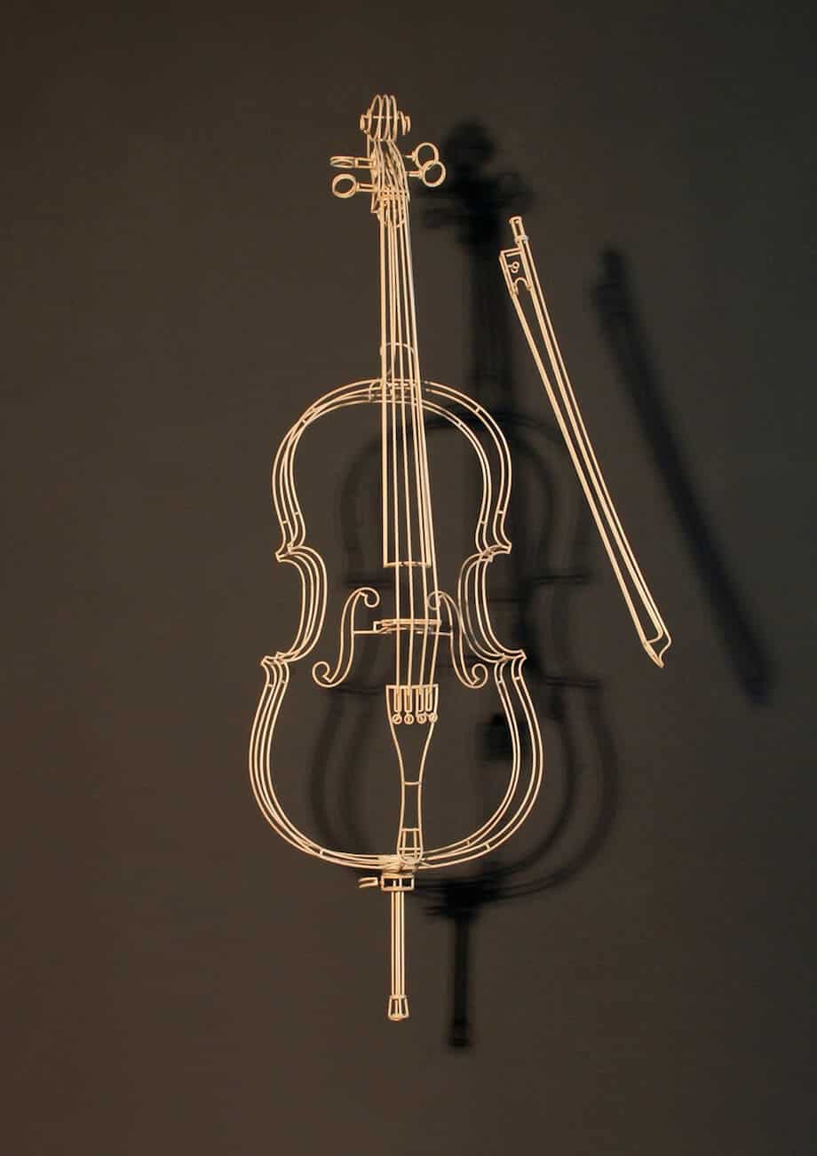 driedimensonale tekening van een viool