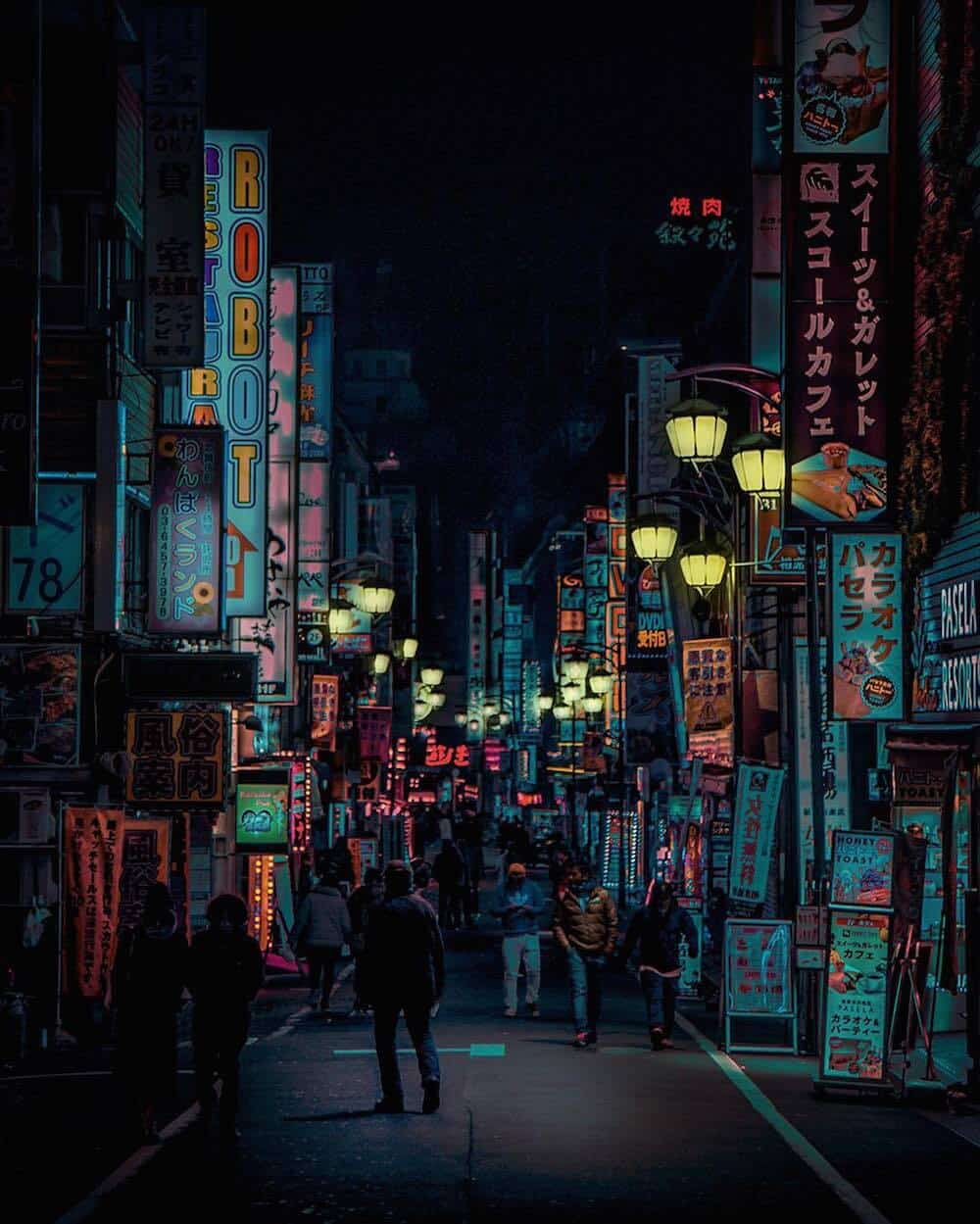neonlicht in Tokio