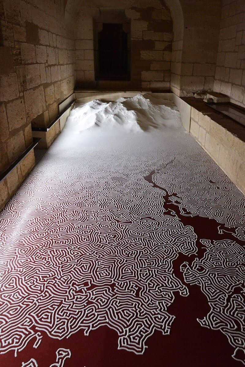 labyrint van zoutkorrels