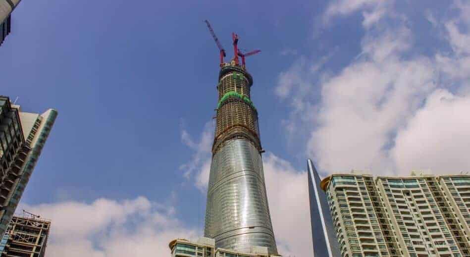 bouw van de Shanghai Tower