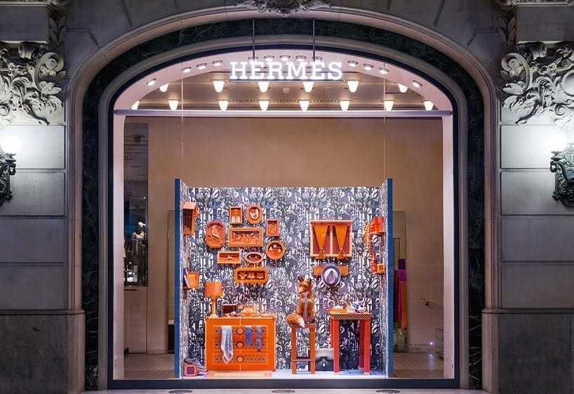 etalage van Hermès in Barcelona